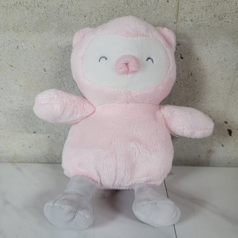 Carters Just One You Pink Owl Plush Stuffed Animal‎ Lovey Sleeping 7"